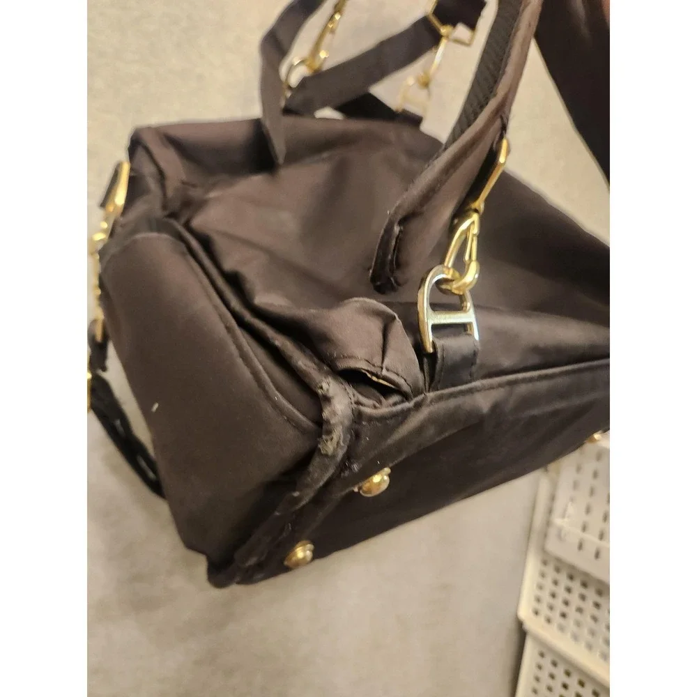Ju-Ju-Be Black‎ Diaper Bag Backpack Convertible Tote Gold Hardware Organizer
